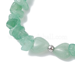 Bracelets extensibles en perles d'aventurine verte naturelle pour femmes&nbsp;BJEW-JB12304-03