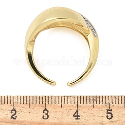 Manschettenfingerringe aus Messing mit Mikropflaster und klarem Zirkonia für Damen&nbsp;RJEW-B112-12GP