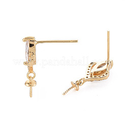 Messing Micro Pave klare Zirkonia Ohrring Zubehör&nbsp;KK-S356-438-NF