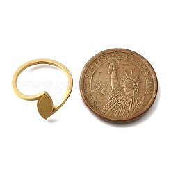 Anello da dito in acciaio inossidabile 304 con occhio di cavallo testurizzato per donna&nbsp;RJEW-L126-08B-G