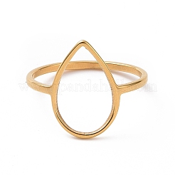 Ionenplattierung (IP) 201 Edelstahl Tropfenfingerring&nbsp;RJEW-J051-15G