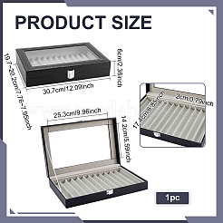 Coffret de présentation pour stylos rectangulaire en similicuir anti-poussière&nbsp;CON-WH0089-251