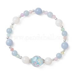 Bracelets extensibles pour femmes en pierre de lune arc-en-ciel naturelle&nbsp;BJEW-JB13103