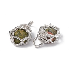 Pendenti Unakite naturali&nbsp;G-P484-03P-02
