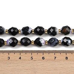 Gefärbte und erhitzte Stränge natürlicher Fire Crackle-Achatperlen&nbsp;G-N342-149I-21