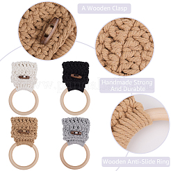 4 Stück Handtuchhalter aus böhmischem Baumwollfadengewebe in 4 Farben&nbsp;AJEW-CN0004-63