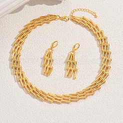 Ensembles de colliers et de boucles d'oreilles vintage en chaîne à couches de fer pour femmes&nbsp;BR3637