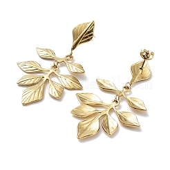 Pendientes colgantes de hoja de acero inoxidable 201&nbsp;EJEW-D084-11G