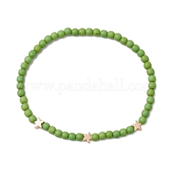 5 bracelet extensible en perles turquoise synthétiques teintées de 5 couleurs pour femmes et hommes&nbsp;BJEW-JB11311