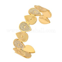 Bracelets manchettes en acier inoxydable 304 et strass en cristal&nbsp;WG37505-01
