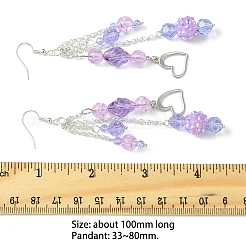 Orecchini pendenti a forma di cuore in ottone&nbsp;EJEW-FS00044