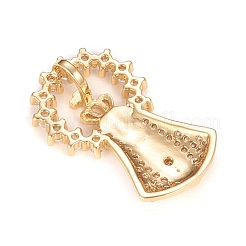 Pendentifs en laiton zircon cubique transparent&nbsp;KK-O126-12G