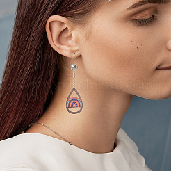 48 pièce 12 styles de grands pendentifs en bois de tremble imprimés sur une seule face&nbsp;WOOD-CA0001-72