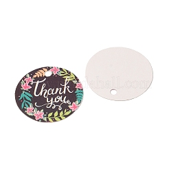 100 x Geschenkanhänger mit Papierblumen-Aufdruck&nbsp;CDIS-H007-01
