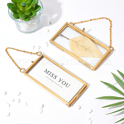 Cadre photo suspendu en verre en laiton&nbsp;HJEW-BC0001-03G
