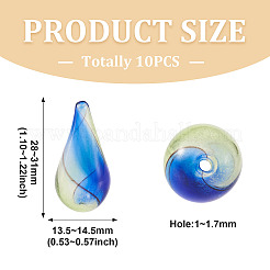 10 Stück handgefertigte Bunte Malerei-Perlen&nbsp;LAMP-TADJ0001-11