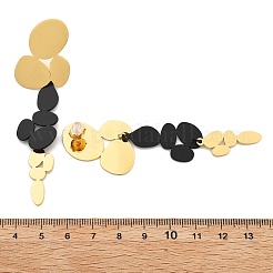 Orecchini a bottone con nappa ovale in acciaio inossidabile 304&nbsp;EJEW-M101-05