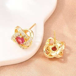 Boucles d'oreilles en laiton avec micro pavé de zircons cubiques pour femmes&nbsp;KK-A305-10G-05