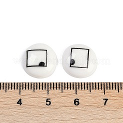 Cabochon in resina rotondi piatti bianchi e neri a forma di cartone animato&nbsp;CRES-Q009-01A