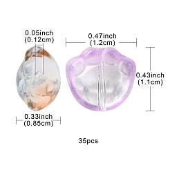 35pcs transparente sprühlackierte Glasperlen&nbsp;GLAA-YW0001-72