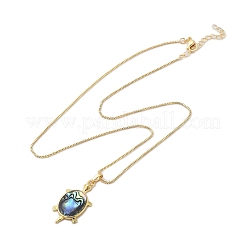 Halskette mit Anhänger aus natürlicher Paua-Muschel&nbsp;NJEW-B104-01J-01G
