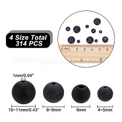 Fili di perline di pietra nera sintetica 314 pz 4 stili&nbsp;G-AR0005-33