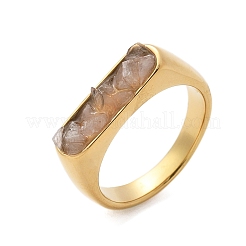 Bagues rectangulaires en cristal de quartz naturel&nbsp;RJEW-D303-02G-02