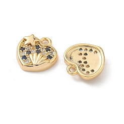 Breloques en laiton avec zircone cubique de micro pave&nbsp;X1-KK-C099-01C-G