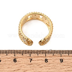 Offene Manschettenringe aus Edelstahl 304 mit Strassen für Damen&nbsp;RB-CBA2039-08G