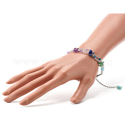 Glas runde Saatperlen mehrsträngiges Armband für Teenager-Mädchen&nbsp;X1-BJEW-TA00018