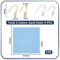 2 couleur 925 crochets de boucles d'oreilles en argent sterling avec zircone cubique transparente&nbsp;STER-UN0001-30