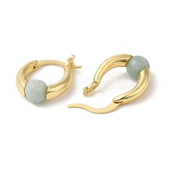 Runde Perlen-Creolen aus natürlicher malaysischer Jade&nbsp;EJEW-A099-03G-05