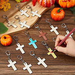 40 Stück Kreuz-Anhänger aus Holz&nbsp;HJEW-FH00266