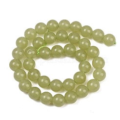 Naturels teints en blanc perles de jade brins&nbsp;GG-CBAEB22-B01-12mm-05