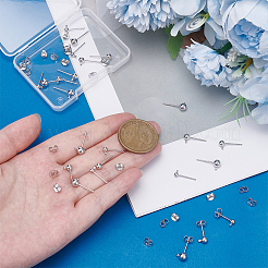 24 Stück 3 Stile Sterling Silber runde Kugel Ohrstecker Zubehörse&nbsp;FIND-ME0002-56