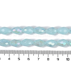 Brins de perles de verre galvanisées de couleur unie opaque&nbsp;LS-EGLA-N013-P8mm-B11