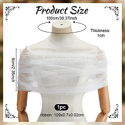 Châle de mariée en tissu&nbsp;AJEW-WH0455-349B