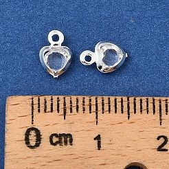 Ciondoli in vetro a forma di cuore in ottone&nbsp;KK-S385-01S
