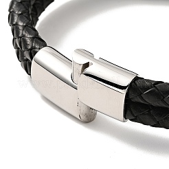 Bracciale multifilo a doppio giro con perline a forma di teschio in acciaio inossidabile 304 con chiusura magnetica&nbsp;BJEW-C021-23P