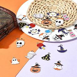 26pcs 13 Arten Halloween-Thema-Legierungs-Emaille-Anhänger&nbsp;ENAM-FS0002-08