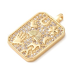 Pendenti in zirconi cubici trasparenti in micro pavè di ottone&nbsp;CU-CBA2F8A-02G
