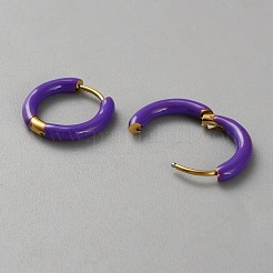 Orecchini a cerchio in acciaio inossidabile smaltato 316&nbsp;EJEW-WH0035-01K