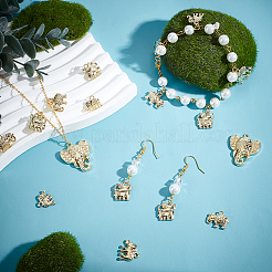 50 Stück 5 Stil Rack Plating Legierung Anhänger Strass Einstellungen&nbsp;FIND-CA0004-83