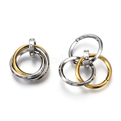 Placcatura ionica (ip) 201 pendenti ad anello ad incastro in acciaio inossidabile&nbsp;STAS-N099-01G