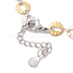 Herstellung eines zweifarbigen Armbands aus strukturiertem Scheibengliederkettchen aus Edelstahl 304&nbsp;AJEW-JB01483