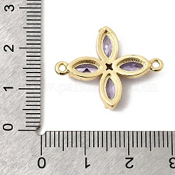 Messing-Pavé-Zirkonia-Anhänger mit einblättriger Blüte&nbsp;KK-A296-46A-G