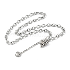 Colliers en acier inoxydable 304 avec pendentif en forme de cœur pour femme&nbsp;NJEW-M101-04P