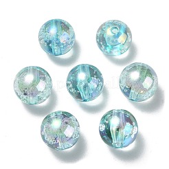 Perlas de acrílico iridiscentes arcoíris transparentes chapadas en uv&nbsp;LS-TACR-D010-07D
