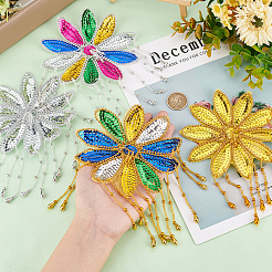 Ahademaker 4pcs 4 couleurs sequin fleurs&nbsp;DIY-GA0003-79