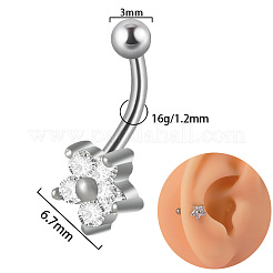 G23 Titan Pavé klare Zirkonia gebogene Barbell Knorpel Ohrringe FS-WGD98FB-32